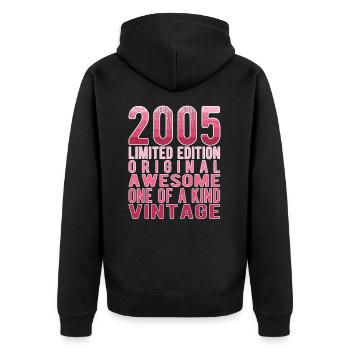 Edition limitée depuis 2005 Anniversaire Millésime 2005 - Veste à capuche bio Premium Unisexe - noir - Dos - Nico (187cm)