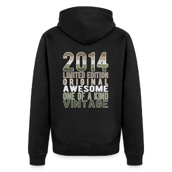 Edition Limitée Depuis 2014 Anniversaire Millésime 2014 - Veste à capuche bio Premium Unisexe - noir - Dos - Nico (187cm)