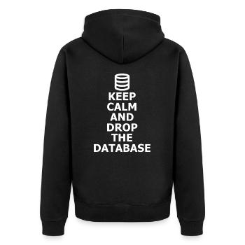 Datenbank supprime la base de données - Veste à capuche bio Premium Unisexe - noir - Dos - Nico (187cm)