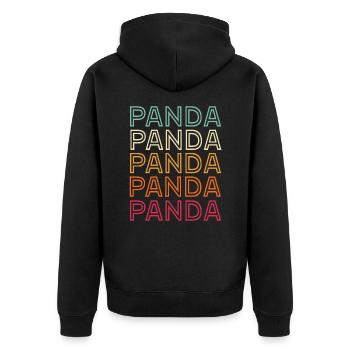 Panda Panda Panda - Unisex Premium Bio Zip Hoodie - Schwarz - Hinten - Nico (187cm)