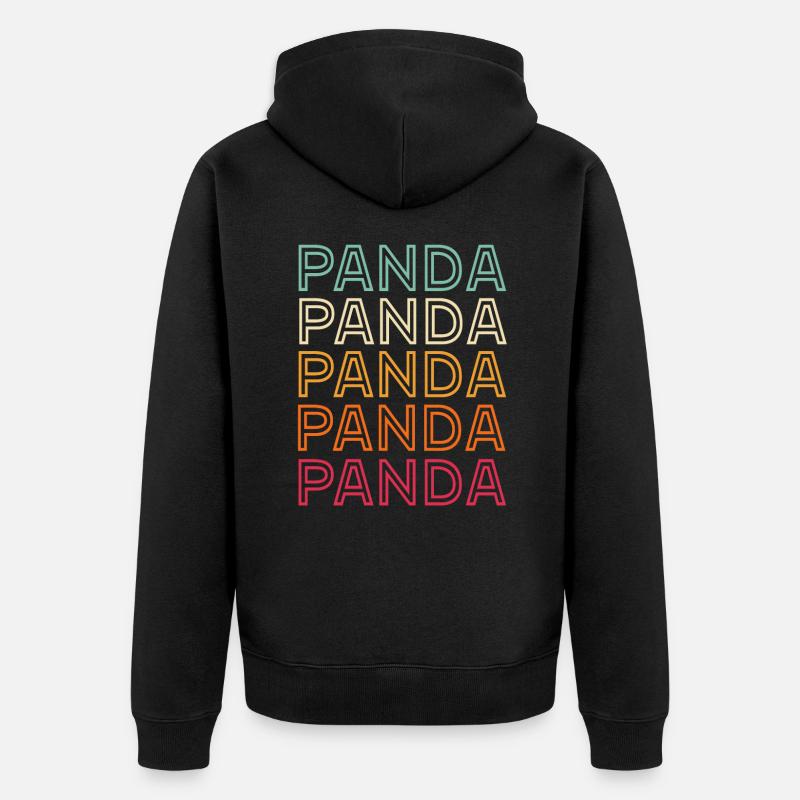 Panda Panda Panda - Unisex Premium Bio Zip Hoodie - Schwarz