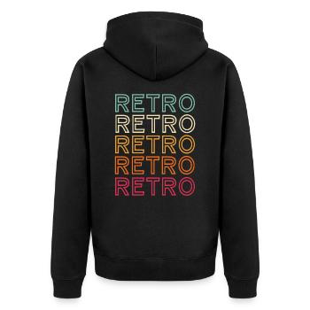 Retro Retro Retro - Unisex Premium Bio Zip Hoodie - Schwarz - Hinten - Nico (187cm)