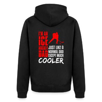 Ice Hockey Dad - Unisex Premium Bio Zip Hoodie - Schwarz - Hinten - Nico (187cm)