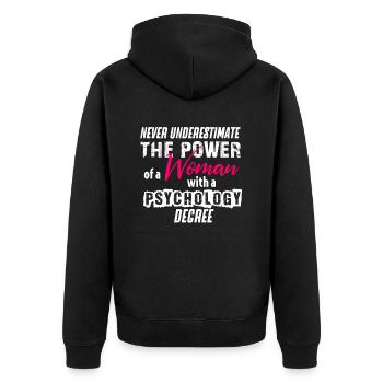 Psychologin Psychologie Frau - Unisex Premium Bio Zip Hoodie - Schwarz - Hinten - Nico (187cm)