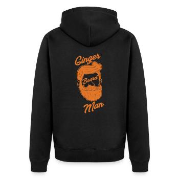 Ginger Bart - Unisex Premium Bio Zip Hoodie - Schwarz - Hinten - Nico (187cm)