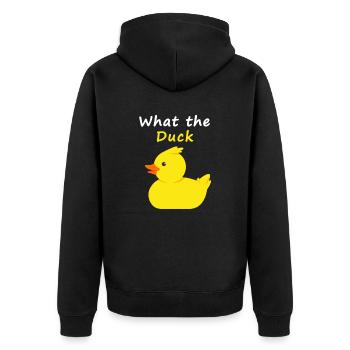Qu'est-ce que le canard - Veste à capuche bio Premium Unisexe - noir - Dos - Nico (187cm)