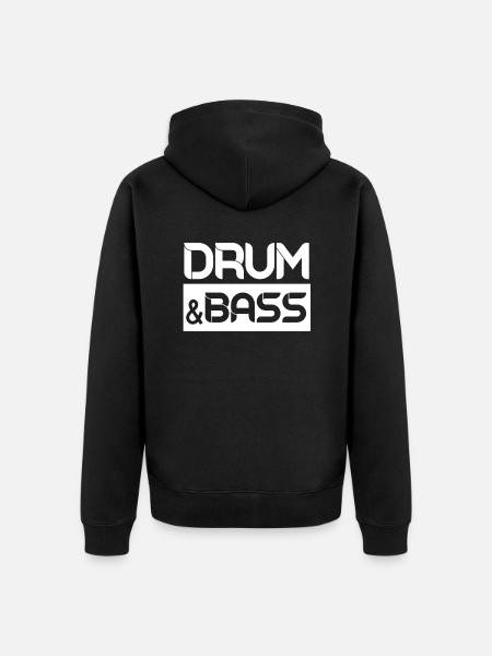 Drum & Bass Drum And Bass DnB Rave - Ekologiczna rozpinana bluza z kapturem Premium unisex - czarny