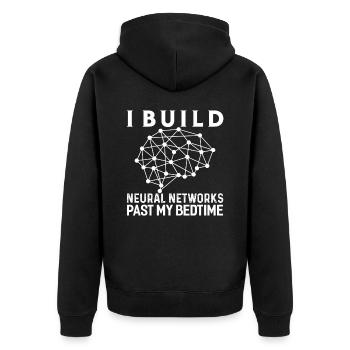 Machine Learning AI Neural Network - Unisex Premium Organic Zip Hoodie - black - Back - Nico (187cm)
