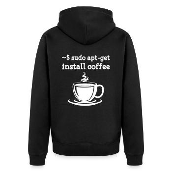 Sudo apt-get installer coffee linux - Veste à capuche bio Premium Unisexe - noir - Dos - Nico (187cm)