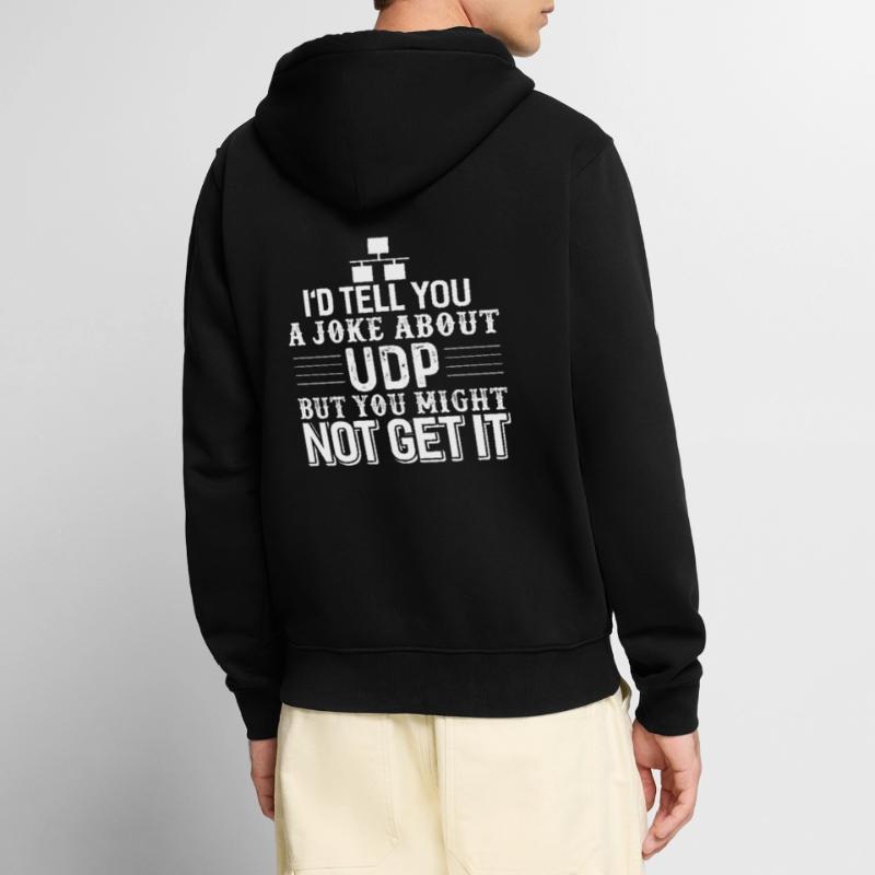 Informatik UDP Witz Computer Programmierer Unisex Premium Bio Zip Hoodie