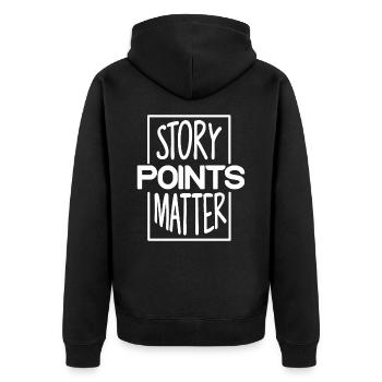 Scrum Story Points Scrum Programmer - Unisex Premium Organic Zip Hoodie - black - Back - Nico (187cm)