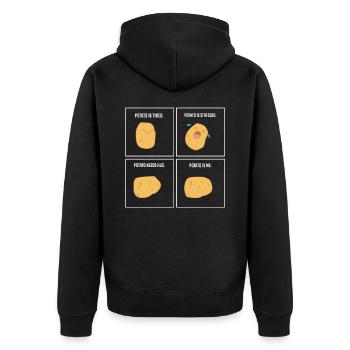 Potato Meme I'm A Potato - Unisex Premium Organic Zip Hoodie - black - Back - Nico (187cm)