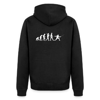 Fechten Evolution Lustiges Fechten Sport Fechten - Unisex Premium Bio Zip Hoodie - Schwarz - Hinten - Nico (187cm)
