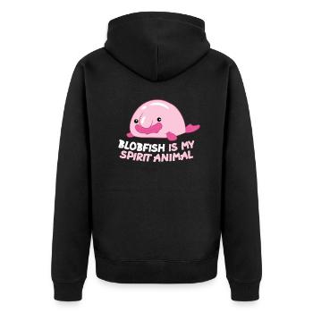 Blobfish Is My Spirit Animal Funny Blobfish Meme - Unisex Premium Organic Zip Hoodie - black - Back - Nico (187cm)