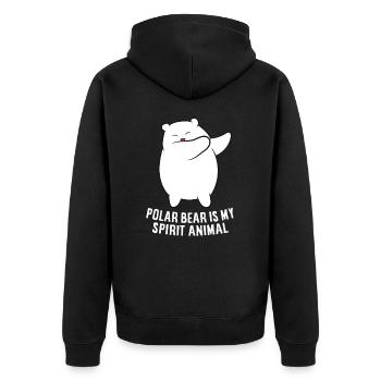My Spirit Animal Is A Polar Bear Cute Polar Bear - Unisex Premium Organic Zip Hoodie - black - Back - Nico (187cm)