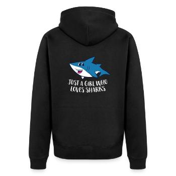 Juste une fille qui aime les requins Cute Shark Girl - Veste à capuche bio Premium Unisexe - noir - Dos - Nico (187cm)