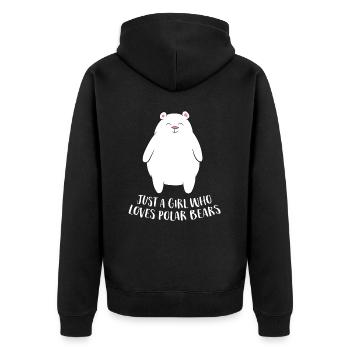 Seulement une fille qui aime les ours polaires doux - Veste à capuche bio Premium Unisexe - noir - Dos - Nico (187cm)