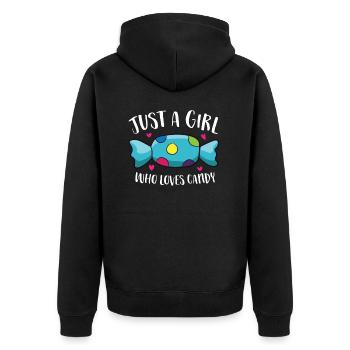 Just a Girl Who Loves Candy Funny Girl That Loves - Unisex Premium Organic Zip Hoodie - black - Back - Nico (187cm)