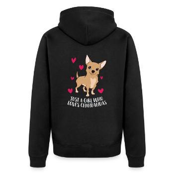 Juste une fille Who Loves Chihuahuas Cute Chihuahua - Veste à capuche bio Premium Unisexe - noir - Dos - Nico (187cm)