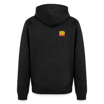 Drôle Français frites dans votre poche - Veste à capuche bio Premium Unisexe - noir - Dos - Nico (187cm)