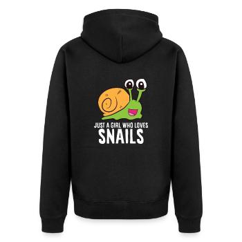 Just a Girl Who Loves Snails Cute Snail Girl - Unisex Premium Organic Zip Hoodie - black - Back - Nico (187cm)