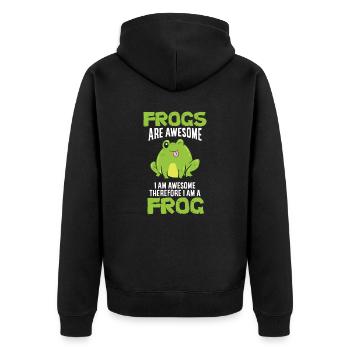 Cadeau pour grenouille Je suis Une grenouille - Veste à capuche bio Premium Unisexe - noir - Dos - Nico (187cm)