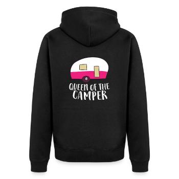 Lustiges Camper Mama Camping Königin - Unisex Premium Bio Zip Hoodie - Schwarz - Hinten - Nico (187cm)