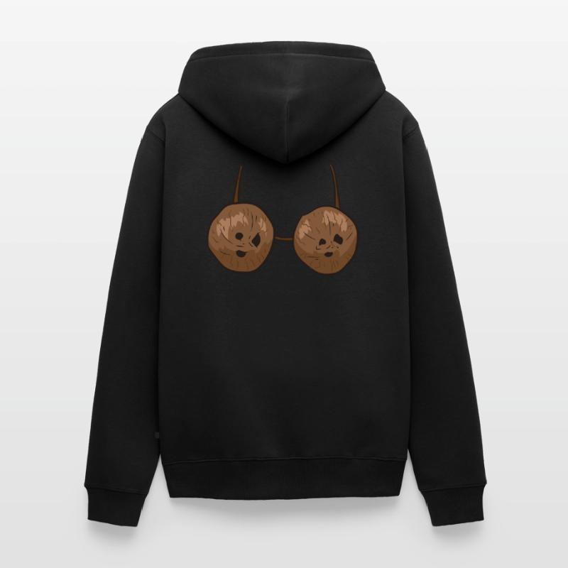 Noix de coco Coconuts Soutien-gorge Seins Veste à capuche bio Premium Unisexe