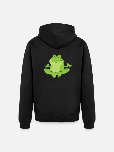 Yoga Frog Frog Kambo Jungle Frog Medicine - Premium økologisk unisex-hettejakke - svart