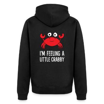 I'm Feeling A Little Crabby Cute Crabs - Unisex Premium Organic Zip Hoodie - black - Back - Nico (187cm)