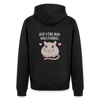 Seule une fille qui aime les souris de course - Veste à capuche bio Premium Unisexe - noir - Dos - Nico (187cm)