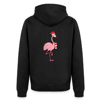Flamingo de Noël avec bonnet de Noël Flamingo - Veste à capuche bio Premium Unisexe - noir - Dos - Nico (187cm)