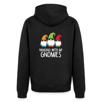 Hanging with my Gnomies Drôle de nain de jardin - Veste à capuche bio Premium Unisexe - noir - Dos - Nico (187cm)