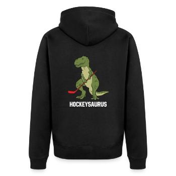 Hockeysaurus Dinosaure Hockey Enfants Garçon de hockey - Veste à capuche bio Premium Unisexe - noir - Dos - Nico (187cm)