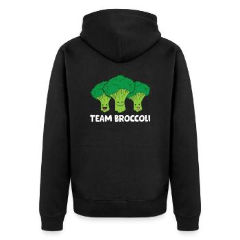 Broccoli Lover Team Broccoli Vegan - Veste à capuche bio Premium Unisexe - noir - Dos - Nico (187cm)