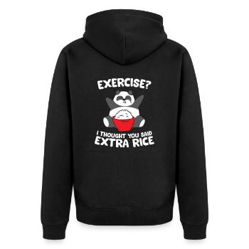 Drôle De Panda Exercise I Thought You Said Extra - Veste à capuche bio Premium Unisexe - noir - Dos - Nico (187cm)
