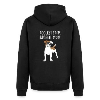 Coolest Jack Russel Mom - Unisex Premium Organic Zip Hoodie - black - Back - Nico (187cm)