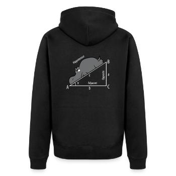 Mathe Pythagoras Hypothenuse Nilpferd Hippo - Unisex Premium Bio Zip Hoodie - Schwarz - Hinten - Nico (187cm)