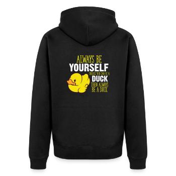 Rubber Duck Soyez un canard en caoutchouc Si Vous pouvez - Veste à capuche bio Premium Unisexe - noir - Dos - Nico (187cm)