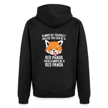 Always Be A Red Panda Cute Red Panda Lover Gift - Unisex Premium Organic Zip Hoodie - black - Back - Nico (187cm)