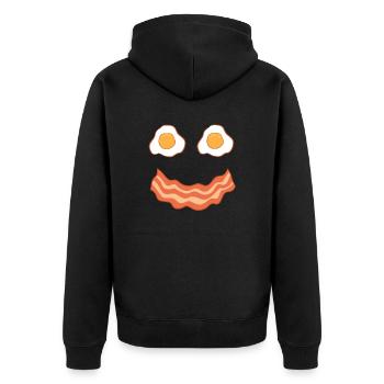 Egg And Bacon Egg And Bacon Face Brunch Breakfast - Unisex Premium Organic Zip Hoodie - black - Back - Nico (187cm)