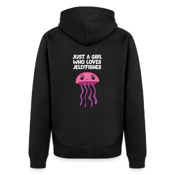 Juste une fille Who Loves Jellyfishes Pet Jellyfish - Veste à capuche bio Premium Unisexe - noir - Dos - Nico (187cm)