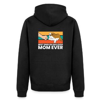 Best English Bulldog Mom Ever Cute Bulldog - Unisex Premium Bio Zip Hoodie - Schwarz - Hinten - Nico (187cm)