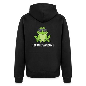 Frog Lover Gift Toadally Awesome Love Frogs - Unisex Premium Organic Zip Hoodie - black - Back - Nico (187cm)