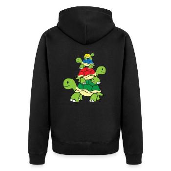 Cute Turtle Tortoises Ocean Love Sea Turtles - Unisex Premium Bio Zip Hoodie - Schwarz - Hinten - Nico (187cm)