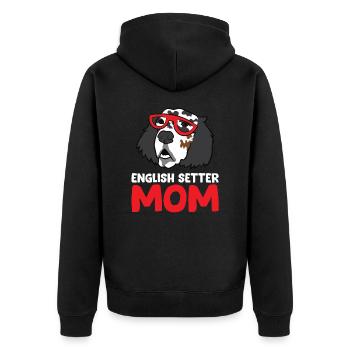 Drôle de setter anglais amoureux de setter anglais - Veste à capuche bio Premium Unisexe - noir - Dos - Nico (187cm)