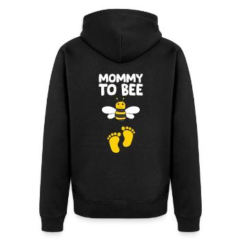 Lustige Biene Liebhaber Mama zu Biene - Unisex Premium Bio Zip Hoodie - Schwarz - Hinten - Nico (187cm)