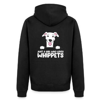 Nur ein Mädchen, das Whippets liebt Niedlicher - Unisex Premium Bio Zip Hoodie - Schwarz - Hinten - Nico (187cm)