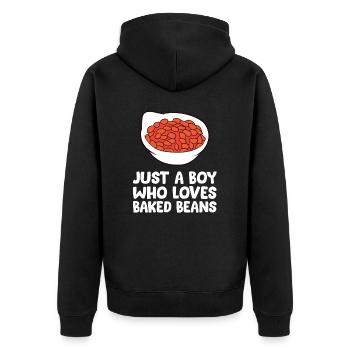 Baked Bean Boy juste un garçon qui a cuit des haricots au lard - Veste à capuche bio Premium Unisexe - noir - Dos - Nico (187cm)