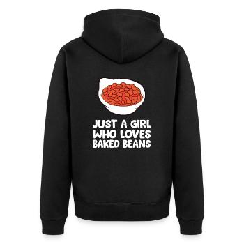 Baked Bean Girl juste une fille qui a cuit des haricots au four - Veste à capuche bio Premium Unisexe - noir - Dos - Nico (187cm)
